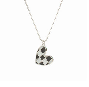 Checkered Heart Necklace