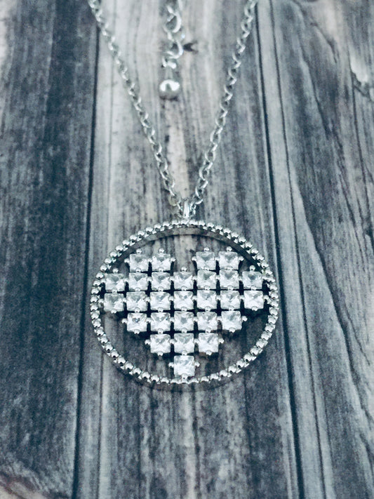 Rhinestone Heart Necklace