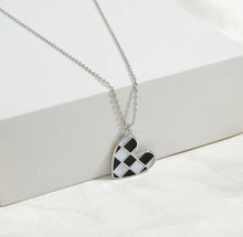 Load image into Gallery viewer, Checkered Heart Necklace