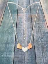 Load image into Gallery viewer, Tiny 3 Hearts Necklace