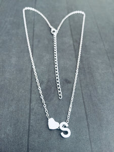 S Heart Necklace