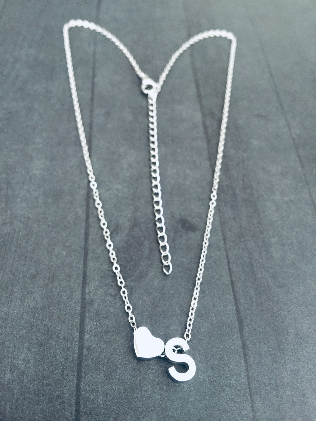 S Heart Necklace