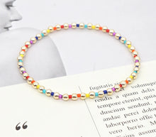 Load image into Gallery viewer, Rainbow Gold Bead Bracelet