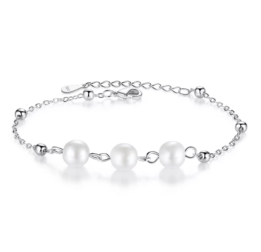 Silver Pearl Bracelet