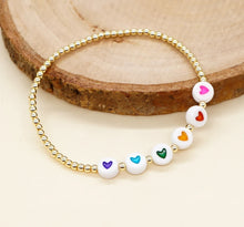 Load image into Gallery viewer, Heart Gold Bead Bracelet