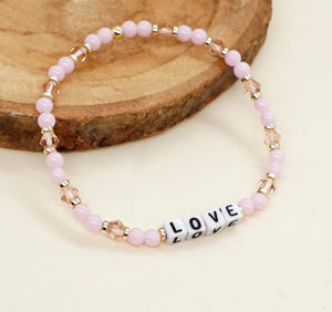 Love Crystal Bead Bracelet