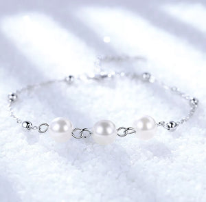 Silver Pearl Bracelet