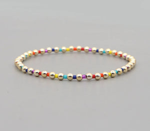 Rainbow Gold Bead Bracelet