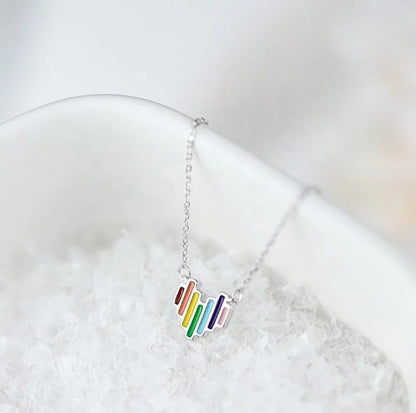 Rainbow Heart Necklace