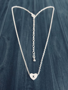 k Initial Heart Necklace