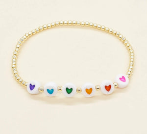 Heart Gold Bead Bracelet