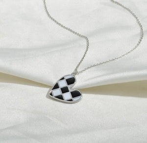 Checkered Heart Necklace