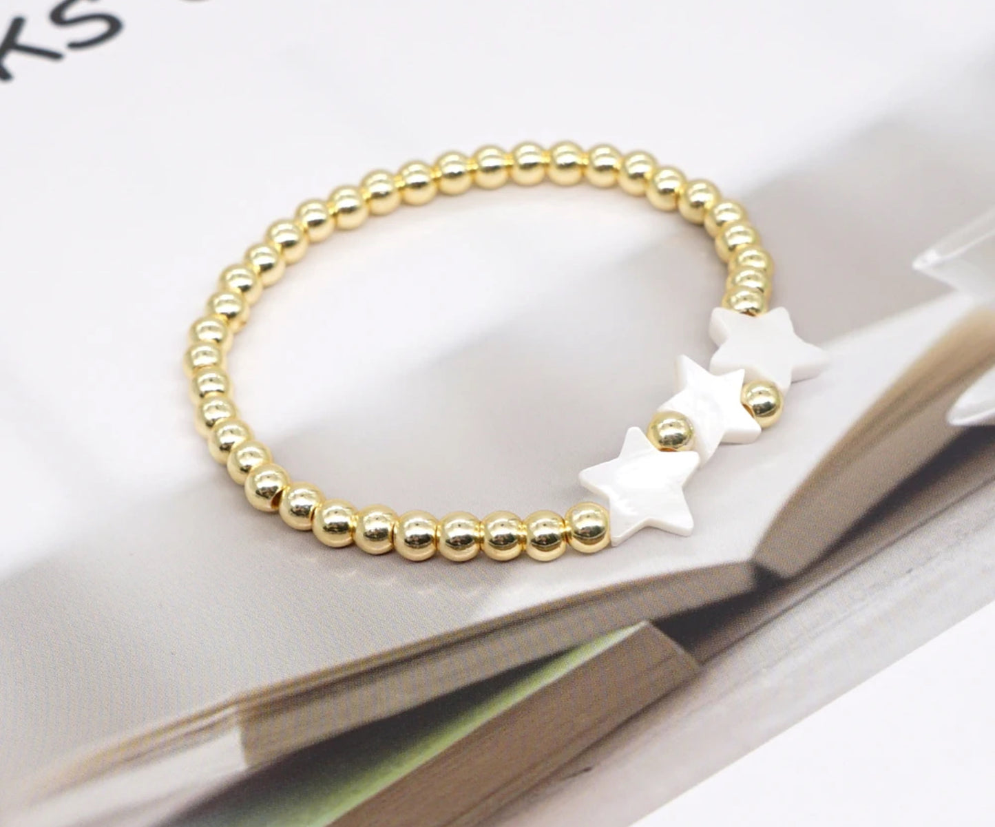 Gold Bead Star Bracelet