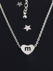 m Initial Heart Necklace