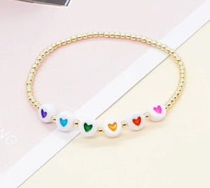 Heart Gold Bead Bracelet