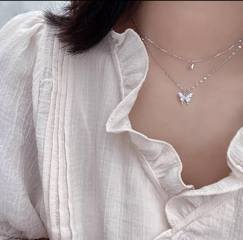 Layered Butterfly Necklace