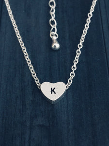 k Initial Heart Necklace
