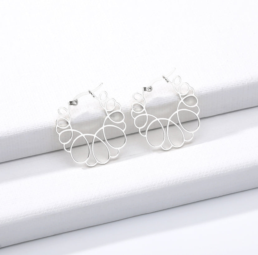 Silver Loop Hoop Earrings