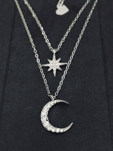 Shimmering Moon Star Necklace