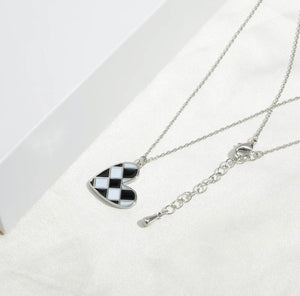 Checkered Heart Necklace