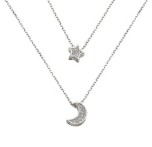 Load image into Gallery viewer, Layered Moon Star Necklace