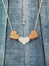 Load image into Gallery viewer, Tiny 3 Hearts Necklace
