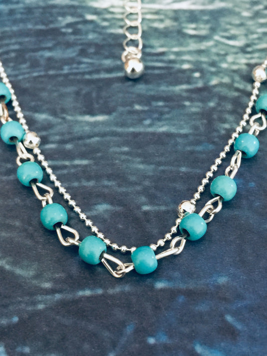 Layered Bead Choker Necklace