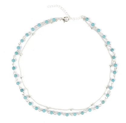 Layered Bead Choker Necklace