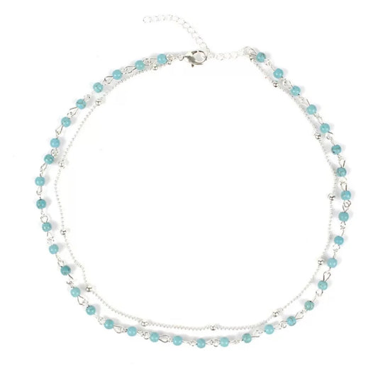 Layered Bead Choker Necklace