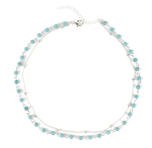 Layered Bead Choker Necklace