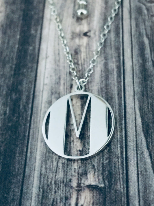 M Initial Necklace