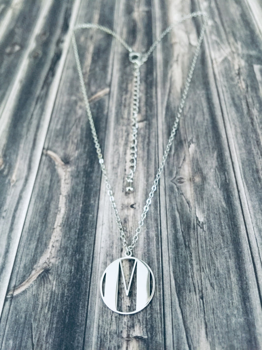 M Initial Necklace