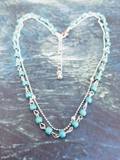 Layered Bead Choker Necklace