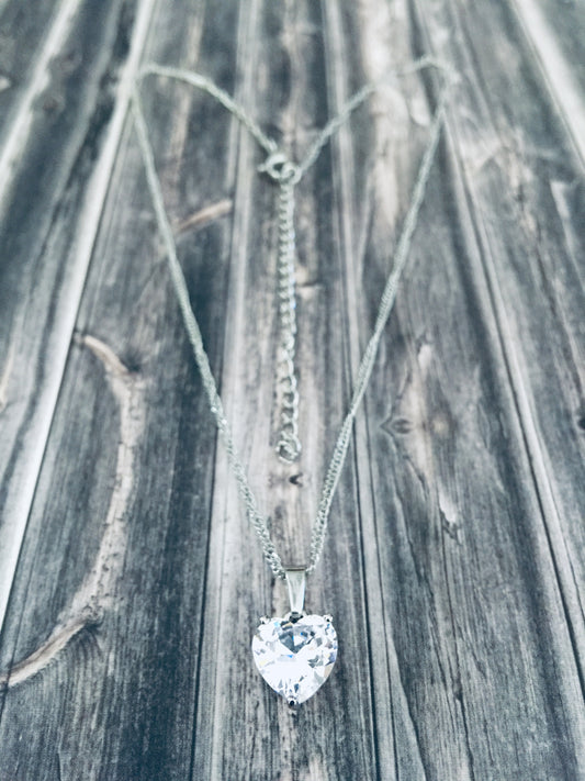 Princess CZ Heart Necklace