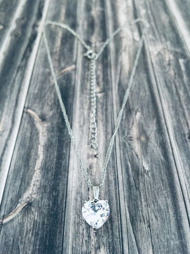 Princess CZ Heart Necklace